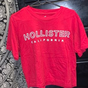 Red Hollister shorts sleeve shirt